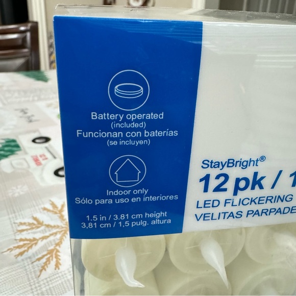 GE StayBright LED Flickering 12 Tea Light Flameless Candles Weddings Luminarias - Picture 7 of 8